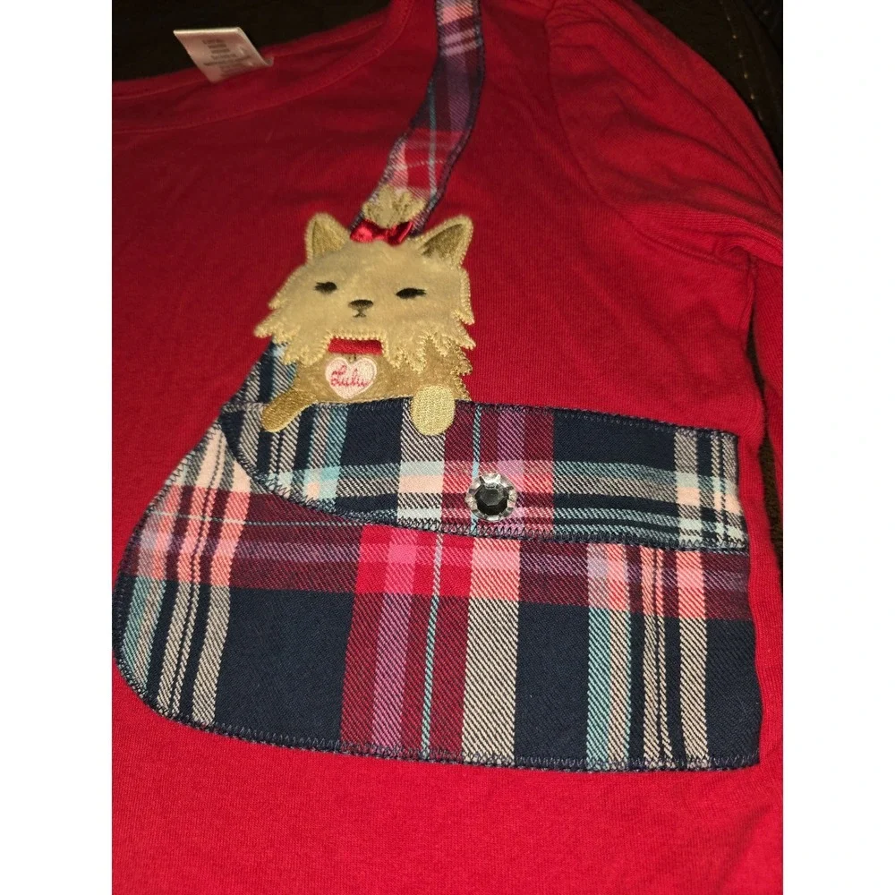Gymboree outlet new york girl plaid dress size 6 and 2 tops dog size 7